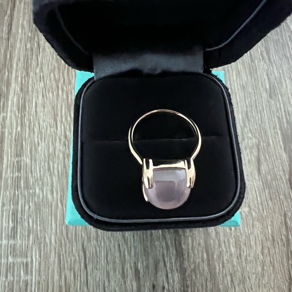Tiffany & Co. rose quartz sugar stack ring - Picture 10 of 16